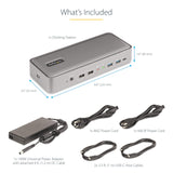 StarTech.com Dual-Laptop USB-C KVM Docking Station, Dual Monitor 4K 60Hz DisplayPort Dock