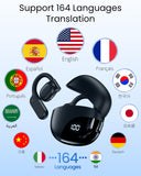 AI Translation Earbuds Real Time 164 Languages 80H Playtime Translator Ear Buds Audifonos Traductores Inglés Español Wireless Earphones Bluetooth AI Headphone for Travel Meeting Learning K08