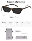 SOJOS Trendy Cat Eye Polarized Sunglasses for Women Men, Retro 90s Y2K Small Thin Rectangle Sunnies SJ2670, Dark Tortoise/Grey