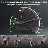 HEMERIS Adjustable Weight Bench 32 In Backrest, Foldable Workout Bench for home gym 660 LBS Incline/Decline Bench Press Exercise Equipment 85°to -30°FID Strength Weight Training(Black)
