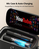 Ikarao Portable Karaoke Machine for Adults, Built-in Lyrics Display and Screen, 2 Self-Charging Wireless Microphones, Karaoke App, 140W Speaker, Connects to TV for Home Party Birthday Outdoor Camping