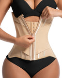 Waist Trainers for Women for Daily Wear, Faja Body Shaper Corset with Tummy Control for Workouts, Postpartum Recovery, and Yoga Sessions — Breathable and Supportive Apricot