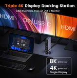 TobenONE Laptop Docking Station 3 Monitors, 8 USB Ports, 150W Adapter