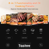 Tastee Ceramic Air Fryer, 8-in-1 Compact 5.5QT AirFryers, 450°F Digital Airfryer Dehydrator with Smart Probe, 24 Presets One-touch Cooking