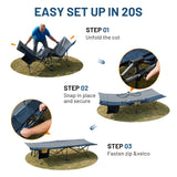 Timber Ridge 31.8" W Extra Wide Heavy Duty Camping Cot for Adult, Easy Set Up Oversized Sleeping Cot with Carry Bag for Camping, Travel and Outdoors, Support up to 450lbs