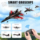 Fremego SU27 RC Plane, 2.4GHZ RC Airplane Ready to Fly Remote Control Airplane W/ 2 Batteries & 6-axis Gyro Stabilizer, 2CH RTF Hobby RC Glider for Beginners Kids Boys Girls Adults
