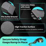KOLOTOOL 7.5FT Aluminum Truck Ramps, 1500lbs Capacity Folding Loading Ramps, 2 PCS Heavy Duty ATV Ramps for Pickup Trucks, Trailers, Mowers, UTV & Motorcycles, with Load Straps and Carry Handle