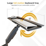 Mount-It! Heavy-Duty Wall Workstation, Ultrawide Monitor Arm, Keyboard Tray