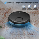 Robot Vacuum, 2 in 1 Robot Vacuum and Mop Combo for Pet Owners: Strong Suction, Anti-Tangle Brushless Inlet, Picks Up Dog & Cat Hair, Wet Mopping Removes Paw Prints, Auto-Recharge with Schedule