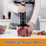 Djecak Orla Upgraded 1100W 5-in-1 Immersion Blender Handheld - 20 Speed Turbo Stick Blender for Soups, Baby Food & Smoothies, Includes Food Processor,Milk Frother, Chopper, Whisk & BPA-Free Beaker