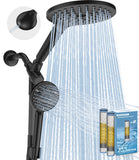 MakeFit Dual Filtered Rain Shower Head Combo, High Pressure Handheld Shower Head with Adjustable Bar - Rainfall Shower Head And Showerhead with Filter for Hard Water - Removes Chlorine
