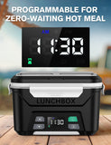 EAST OAK Cordless Electric Lunch Box for Adults, Heated Lunch Box Battery Powered with Automatic Heating, 5.5 Cups Portable Food Warmer with Removable Tray Divider