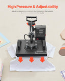 Heat Press, 12x10in Heat Press Machine, Clamshell Sublimation Transfer Printer Fast Heat-up