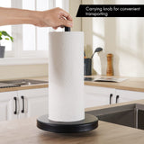 KES Matte Black Paper Towel Holder Countertop, Kitchen Paper Roll Holder Stand with Weighted Base Heavy for Standard or Gaint Rolls SUS304 Stainless Steel Matte Black, KPH202-BK