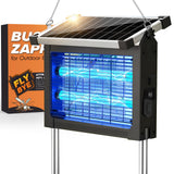 Solar Bug Zapper Outdoor, 4500V Waterproof Mosquito Zapper with 10W Solar Panel, Cordless Rechargeable Electric Fly Zapper, Mosquito Killer Lamp with Auto Sensor for Patio, Backyard, Garden, Camping