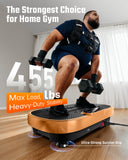 Vibration Plate Exercise Machine for Weight Loss and Lymphatic Drainage - 330lb Vibrating Platform for Home Gym Workout, Full Body Shaker Pilates Equipment with 2 Bands for Women and Men - Gold