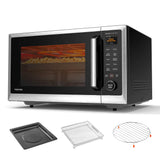 TOSHIBA OptiChef Air Fryer Combo Countertop Microwave Oven with 2.4-Inch Color Screen, Origin Inverter Technology, Smart Sensor, Compatible with Alexa, 1100W, 1.3 Cu.Ft, Silver ML2-STC13SAIT(SS)