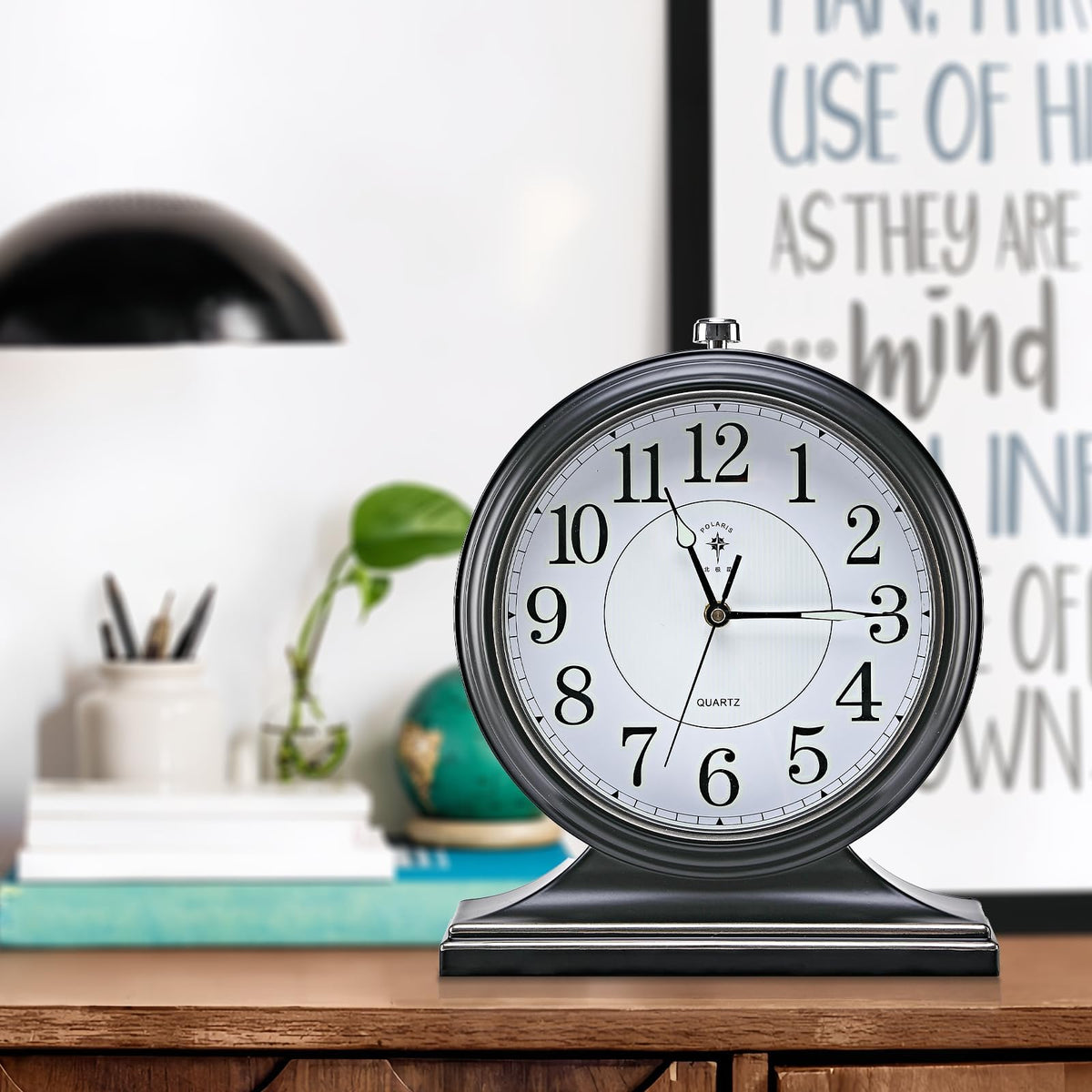 Auafanzy Retro Mantel Décor Desk Clock, 10-inch Vintage Table Clocks f ...