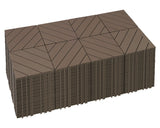 Mapleyard 216 PCS Plastic Interlocking Deck Patio Tiles, Brown, Diagonal