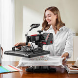 5 in 1 Heat Press Machine 12x15 Inch, 360° Swing Away Shirt Press Machine - Digital Professional Heat Transfer Tshirt Press Machine