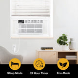 Whirlpool 24,000 BTU Window Air Conditioner with Dehumidifier, 230V, Window AC for Extra Large Rooms up to 1500 Sq. Ft., Bedroom, Living Room, Apartment, with Remote, 3 Speeds, and 24H Timer, White