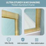 GETPRO Shower Door Double Sliding 56-60 in. W x 72 in. H Semi-Frameless Bypasss Bathroom Glass Shower Sliding Doors,1/4 inch Clear Tempered Glass Door for Walk-in Shower Brushed Gold