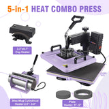 Heat Press Machine 12x15 Inch, 360° Swing Away 5 in 1 Heat Transfer Machine