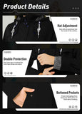 ATLASLAVA Rain Jacket Women Waterproof Long Lightweight Raincoat Hooded Windbreaker Outdoor Trench Coat BLACK M