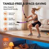 LunaHush Cordless Ropeless Battle Ropes for Home Gym, 3 Adjustable Resistance, Heavy Duty Strength Training Equipment for HIIT, Full Body Workout, Men & Women, Purple