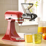 Masticating Juicer Attachment for KitchenAid Stand Mixer, Masticating Juicer, Slow Juicer Attachment for Kitchen Aid with Dual Feed Chute and Push Rod