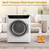 Auertech 2.8 CU. FT. Portable Dryers for Laundry, Compact Clothes Dryer with Stainless Steel Tub & Boot Dryer,1400W Dryer Machine, Electric Dryer with LED Control for Apartment, Dorm, RV, White