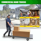 Steel Platform Truck 2000 lb Capacity, 60" x 24" Heavy Duty Flatbed Push Cart with Smooth Deck