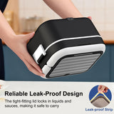 EDCREATY Electric Heated Lunch Box, 1.5L - 6.3 Cups 100W Rechargeable Smart Self-Heating Food Warmer with Removable Divider, Spoon, Fork, BPA Free, Portable Lunchbox for Car Travel Office Black