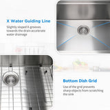SANYCASA 30 Inch Undermount Kitchen Sink Superior Drain Kitchen Sinks 11 Gauge (3mm) Stainless Steel, Single Bowl Integrated Ledge Multifunctional Workstation Set -