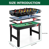 Generic 4-in-1 Different Convert Tables Game with Football Billiards Ice Hockey Table Tennis All in Game Table Wear Resist for Friends and Family Playing
