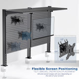 VIVO Black Triple Clamp 47 x 31 in Desk Pegboard System, PP-DK48SB