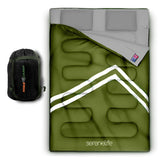 SereneLife Backpacking Sleeping Bag Camping Gear-Double Sleeping Bag For Adults/Teens W/2 Pillows,Bag-Outdoor Lightweight Weather Proof Sleeping Bags For Camping,Backpacking,Hiking-SereneLife SLSBX9
