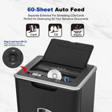 Paper Shredder for Home Office, 60 Sheets Auto Feed, 2.4m/min Shredding, 55dB Super Quiet, P-4 Cross Cut Shredders with 5.8 Gallons Bin Shreds CD, Credit Card Wingwise