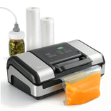 Vesta Precision 12" Vacuum Sealer Machine for Liquid & Moist Foods, Smart Heat Sealing Prevents Bag Melting, Built-in Cutter & Roll Storage Fits 2X20’ or 1X50' Rolls, Mason Jar Kit, Sous Vide, V23