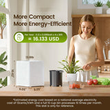TOPZEE Electric Compost Bin for Kitchen - 3L Countertop Composter with Odorless Auto-Cleaning, Turns Food Waste to Fertilizer in 4 Hours, for Indoor Home Use, White
