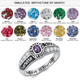 Oseew 2027 Birthstone Custom Class Ring for Women (Yellow Gold)