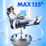 FLEXISPOT MasterEase Massage Office Chair, High Back Ergonomic Desk Chair with Adjustable Headrest, 3D Armrests, 2D Lumbar Heated Massage, 4-Position Recline, Foam Seat, Black