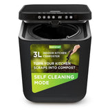 Nutrichef 3L Electric Kitchen Composter - Compost’s Organic Material & Food Scraps | Countertop Automatic Compost Bin | Dry, Crush, & Cooling Functions | Perfect for Kitchens & Apartments | Grey