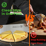 Aihomo 13” Sharp Pizza Cutter Rocker, 420J1 Japanese Stainless Steel Blade Slicer, Double Pakkawood Handle Pizza Knife Rocker with Protective Cover, Dishwasher Safe