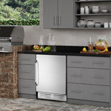 Velieta 24 Inch Outdoor Beverage Refrigerator Cooler,Stainless Steel Wide Refrigerator for 210 Cans,Fit Perfectly for 24" Space Built-in Counter