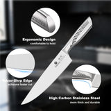 15-Piece Knife Set with Block, High Carbon Stainless Steel Kitchen Knives with Built-in Sharpener, Dishwasher Safe, Ergonomic Non-Slip Handle, Black