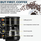 Breakfast Station 3-in-1, Versatile Breakfast Maker Coffee Maker, Non-Stick Griddle, 4-Slice Toaster Oven – for Kitchenettes and Apartments
