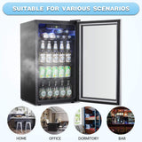Antarctic Star Beverage Refrigerator Cooler -120 Can Mini Fridge Glass Door for Soda Beer or Wine Constant Glass Door Small Drink Dispenser Clear Front for Home, Office Bar 3.2cu.ft