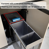 40QT Under Cabinet Pull-Out Trash Can, Heavy Duty Soft Close Waste Bin, Space-Saving Kitchen & Laundry Garbage Organizer (26x48x42.5cm) - Perfect for Small Spaces