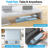OMOTON LA10 360° Rotating Laptop Stand Riser Foldable for Desk, Sky Blue